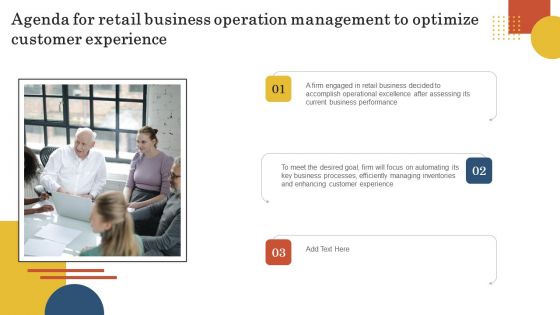 Agenda For Retail Business Operation Management To Optimize Customer Experience Diagrams PDF