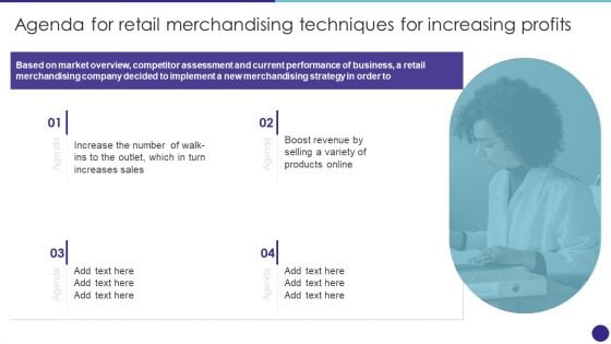 Agenda For Retail Merchandising Techniques For Increasing Profits Rules PDF