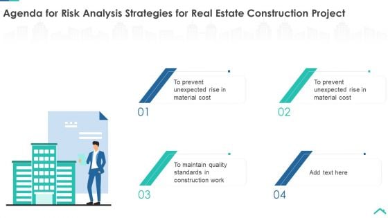 Agenda For Risk Analysis Strategies For Real Estate Construction Project Infographics PDF