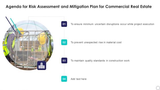 Agenda For Risk Assessment And Mitigation Plan For Commercial Real Estate Ppt Ideas Graphics Template PDF Agenda For Risk Assessment And Mitigation Plan For Commercial Real Estate Ppt Ideas Graphics Template PDF