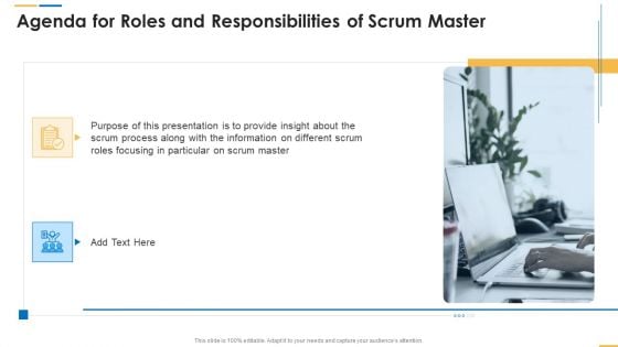 Agenda For Roles And Responsibilities Of Scrum Master Ppt Pictures Graphics PDF