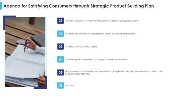 Agenda For Satisfying Consumers Through Strategic Product Building Plan Inspiration PDF