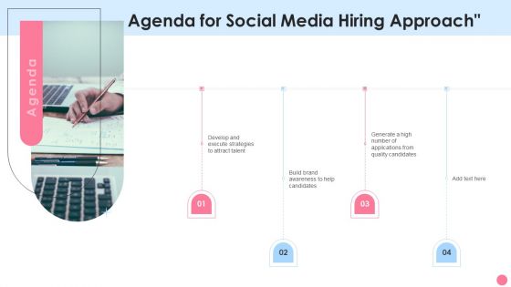 Agenda For Social Media Hiring Approach Professional PDF