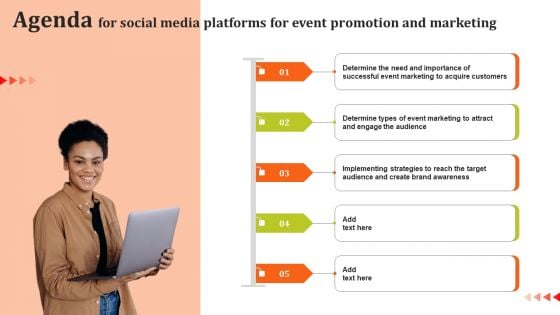 Agenda For Social Media Platforms For Event Promotion And Marketing Introduction PDF