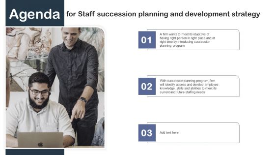 Agenda For Staff Succession Planning And Development Strategy Introduction PDF