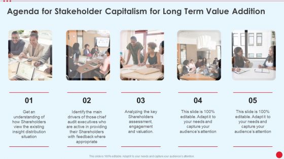 Agenda For Stakeholder Capitalism For Long Term Value Addition Mockup PDF