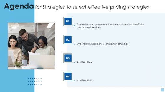 Agenda For Strategies To Select Effective Pricing Strategies Ideas PDF