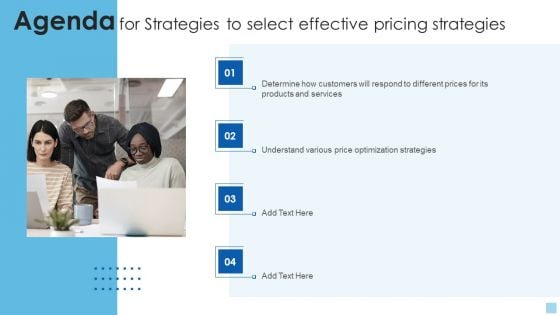 Agenda For Strategies To Select Effective Pricing Strategies Ideas PDF Agenda For Strategies To Select Effective Pricing Strategies Ideas PDF