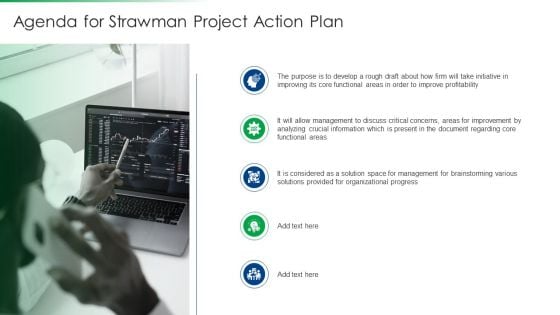 Agenda For Strawman Project Action Plan Infographics PDF