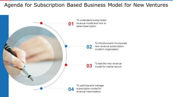 Agenda For Subscription Based Business Model For New Ventures Ppt Portfolio Slideshow PDF
