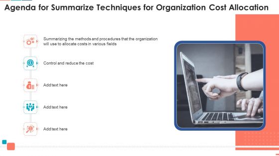 Agenda For Summarize Techniques For Organization Cost Allocation Introduction PDF