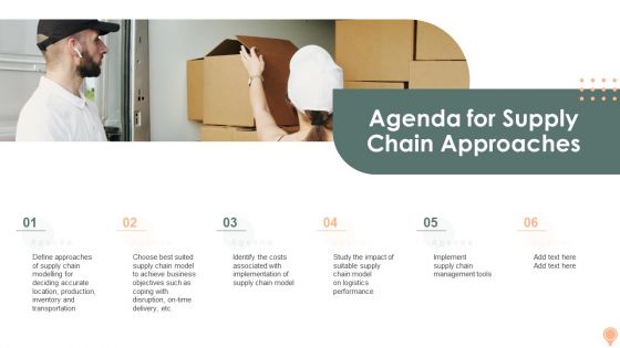 Agenda For Supply Chain Approaches Diagrams PDF