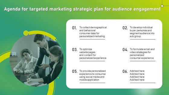 Agenda For Targeted Marketing Strategic Plan For Audience Engagement Structure PDF