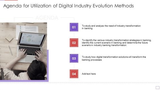 Agenda For Utilization Of Digital Industry Evolution Methods Slides PDF