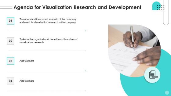 Agenda For Visualization Research And Development Ppt Icon Slides PDF