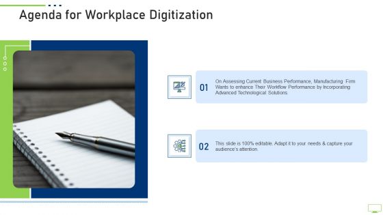 Agenda For Workplace Digitization Topics PDF