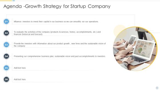 Agenda Growth Strategy For Startup Company Guidelines PDF