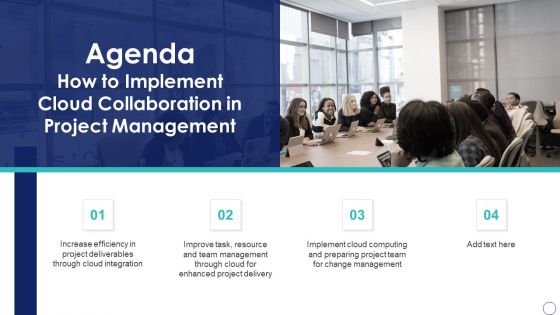 Agenda How To Implement Cloud Collaboration In Project Management Template PDF
