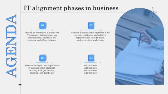 Agenda IT Alignment Phases In Business Themes PDF