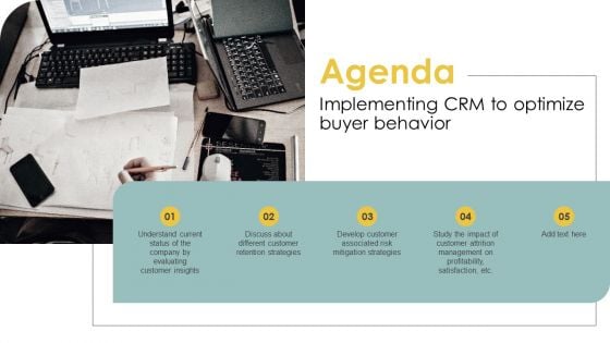 Agenda Implementing CRM To Optimize Buyer Behavior Professional PDF Agenda Implementing CRM To Optimize Buyer Behavior Professional PDF