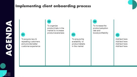 Agenda Implementing Client Onboarding Process Microsoft PDF