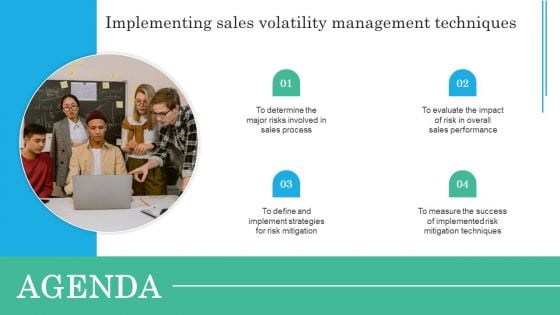 Agenda Implementing Sales Volatility Management Techniques Infographics PDF