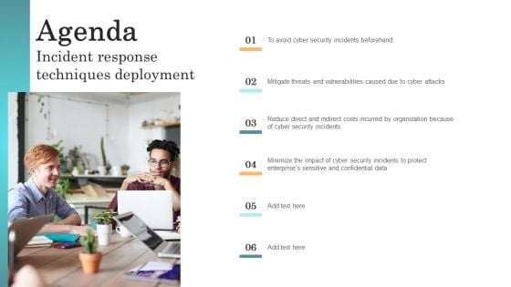 Agenda Incident Response Techniques Deployment Template PDF