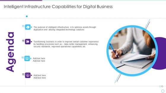 Agenda Intelligent Infrastructure Capabilities For Digital Business Diagrams PDF