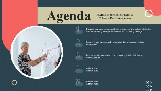 Agenda Internal Promotion Strategy To Enhance Brand Awareness Diagrams PDF