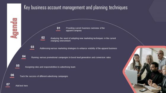 Agenda Key Business Account Management And Planning Techniques Download PDF