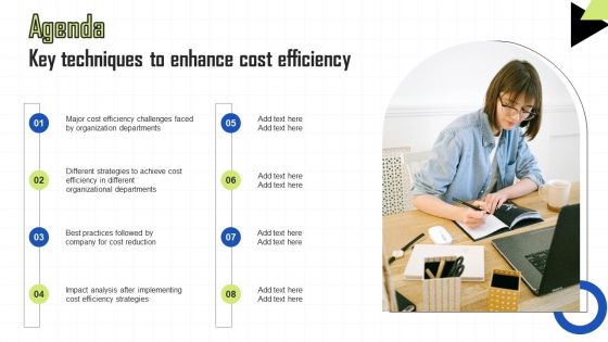 Agenda Key Techniques To Enhance Cost Efficiency Designs PDF