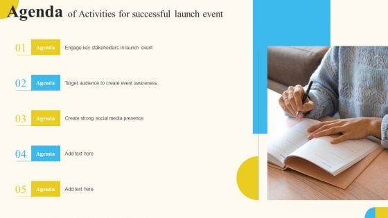 Agenda Of Activities For Successful Launch Event Ideas PDF