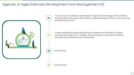 Agenda Of Agile Software Development And Management IT Pictures PDF