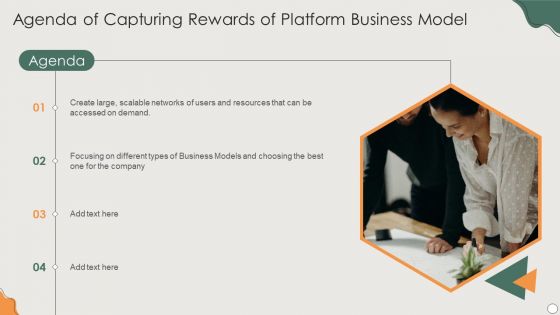 Agenda Of Capturing Rewards Of Platform Business Model Background PDF
