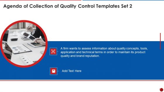 Agenda Of Collection Of Quality Control Templates Set 2 Inspiration PDF