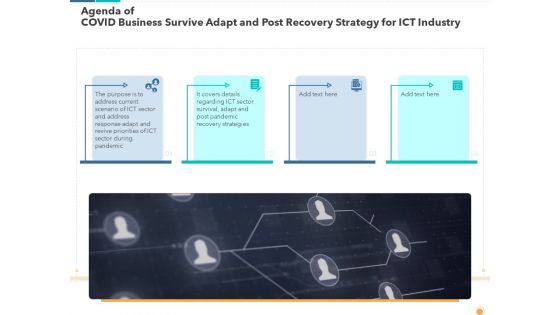 Agenda Of Covid Business Survive Adapt And Post Recovery Strategy For Ict Industry Ideas PDF