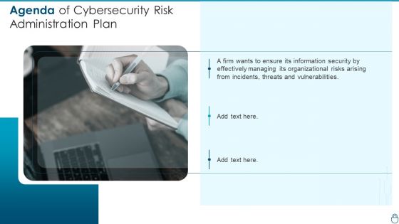 Agenda Of Cybersecurity Risk Administration Plan Demonstration PDF