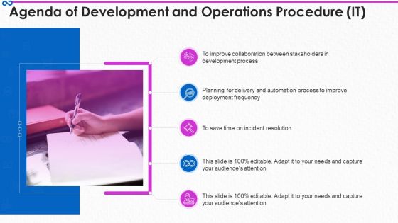 Agenda Of Development And Operations Procedure IT Demonstration PDF