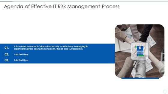 Agenda Of Effective IT Risk Management Process Information PDF