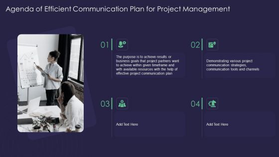 Agenda Of Efficient Communication Plan For Project Management Diagrams PDF