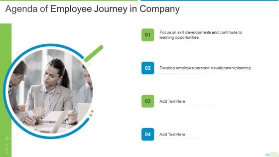 Agenda Of Employee Journey In Company Clipart PDF