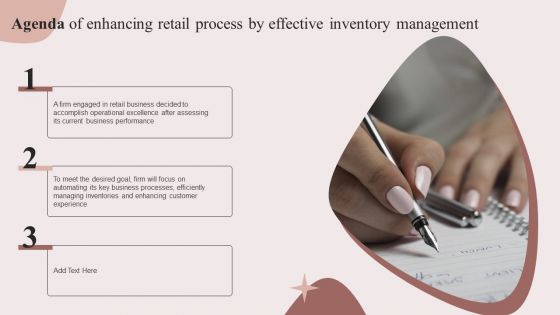 Agenda Of Enhancing Retail Process By Effective Inventory Management Clipart PDF