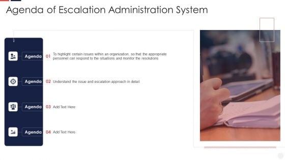 Agenda Of Escalation Administration System Themes PDF