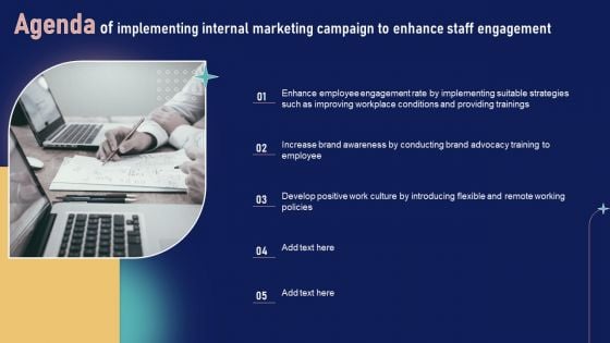 Agenda Of Implementing Internal Marketing Campaign To Enhance Staff Engagement Icons PDF