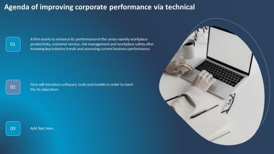 Agenda Of Improving Corporate Performance Via Technical Background PDF