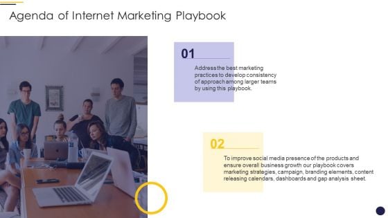 Agenda Of Internet Marketing Playbook Designs PDF