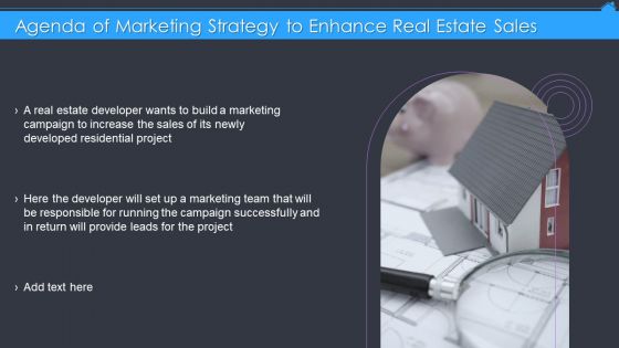 Agenda Of Marketing Strategy To Enhance Real Estate Sales Graphics PDF