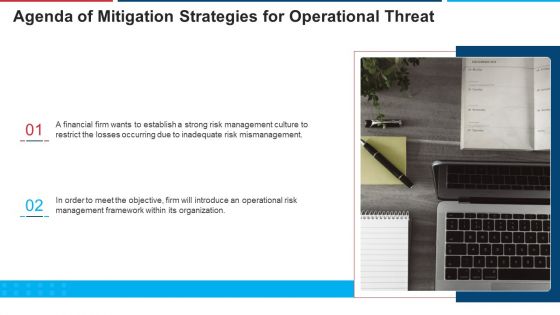 Agenda Of Mitigation Strategies For Operational Threat Ppt Pictures Display PDF