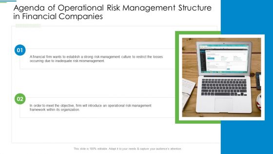 Agenda Of Operational Risk Management Structure In Financial Companies Demonstration PDF