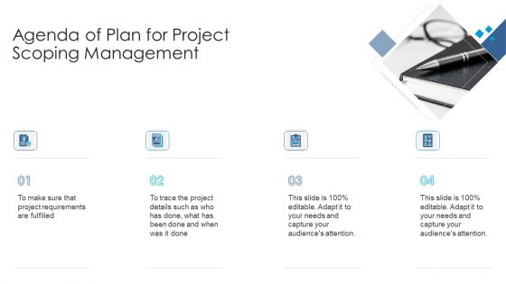 Agenda Of Plan For Project Scoping Management Pictures PDF Agenda Of Plan For Project Scoping Management Pictures PDF